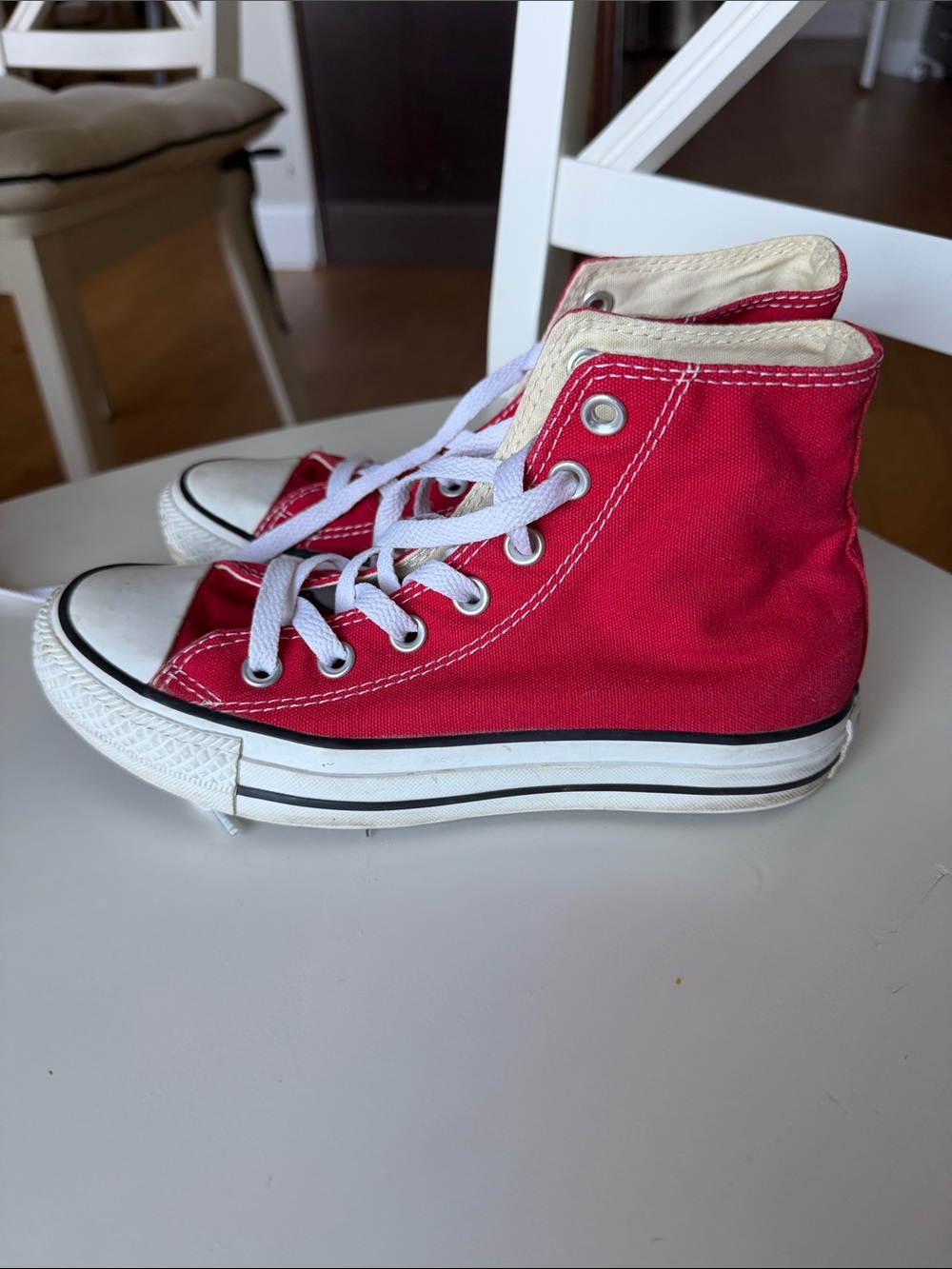 Converse Red High-Top Canvas Sneakers